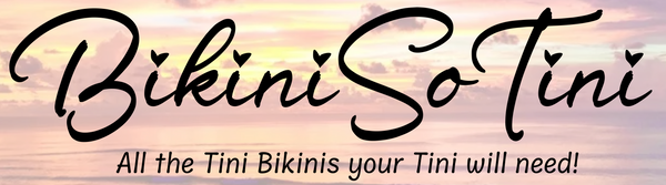 Bikini So Tini logo with a beach sunset background